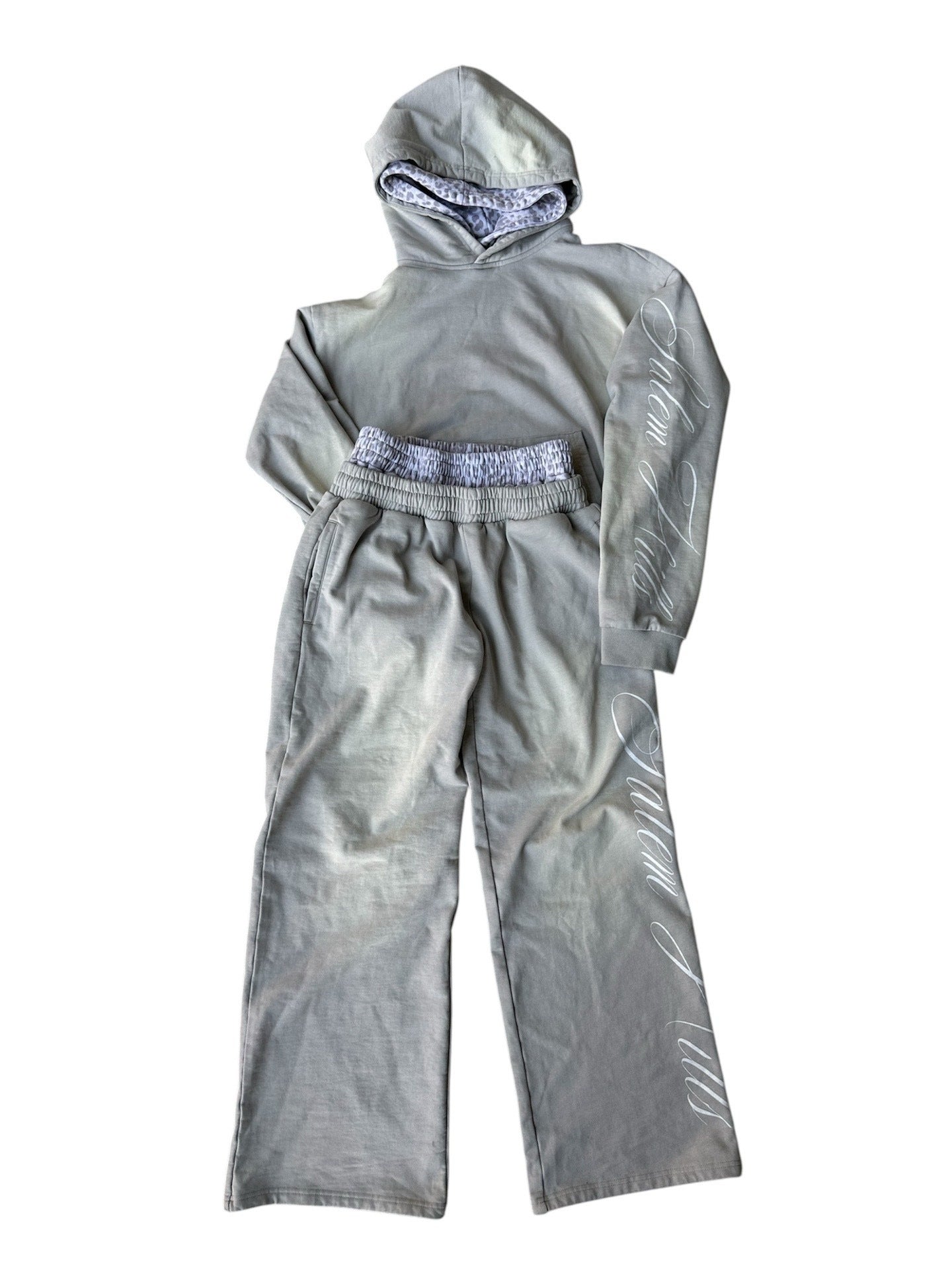 Punk Print Hoodie and Sweatpants Set