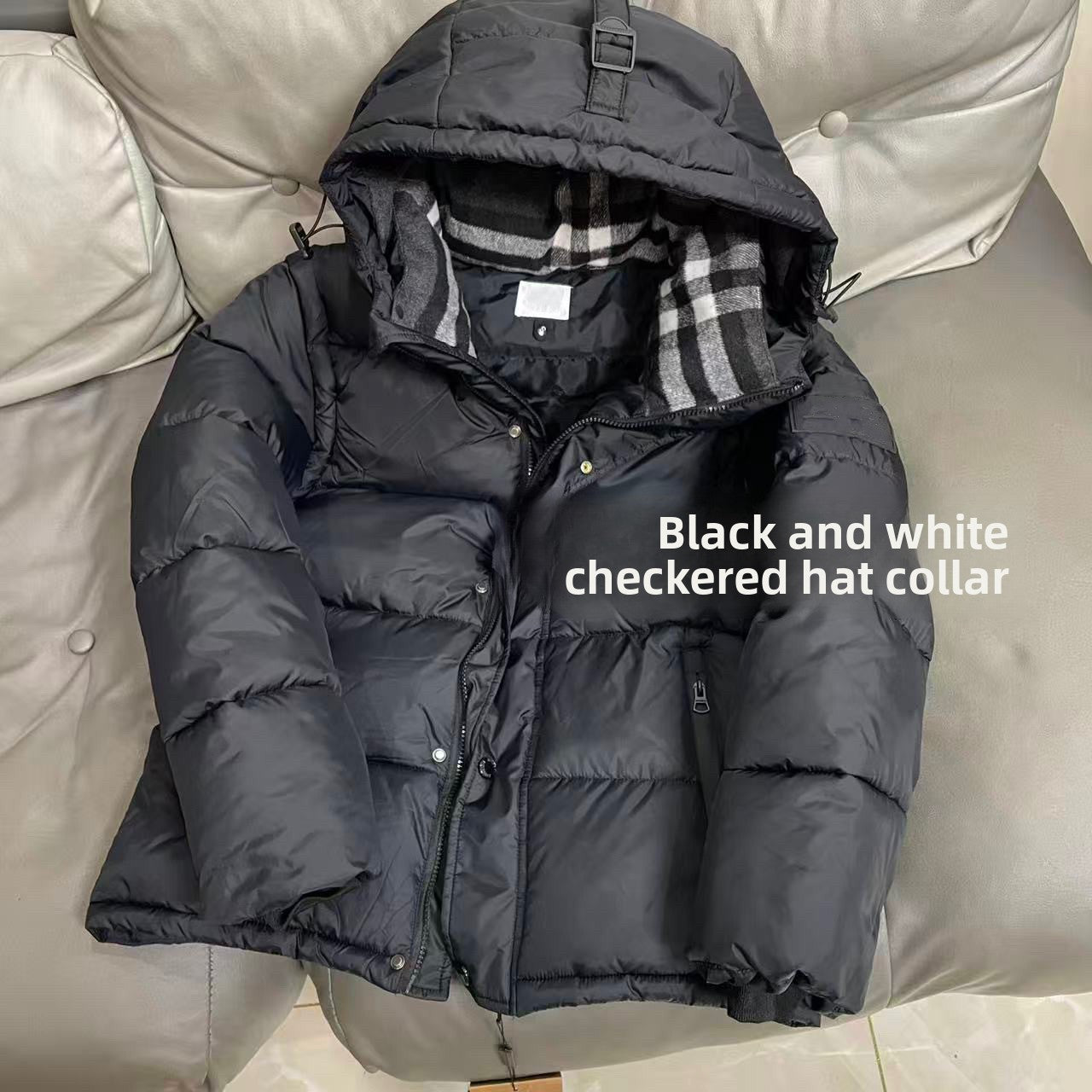 Plaid cotton-padded jacket