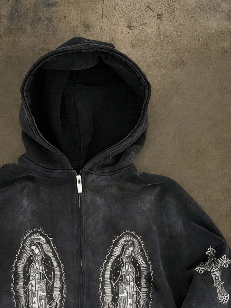 Print Cross Loose Jacket