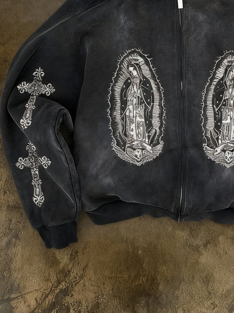 Print Cross Loose Jacket