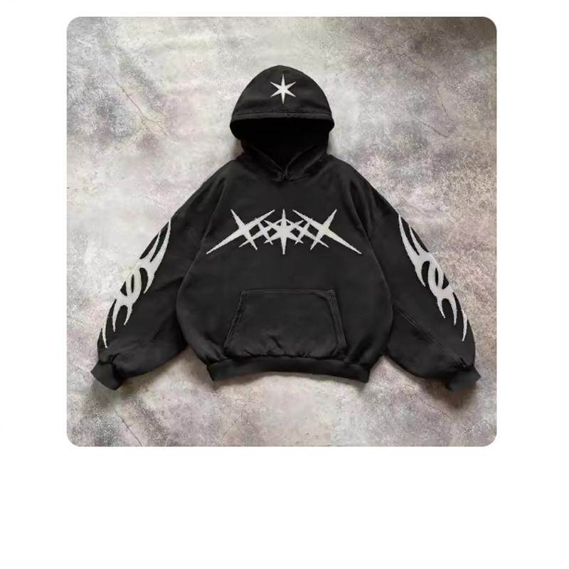 Loose-fitting drop-shoulder hoodie