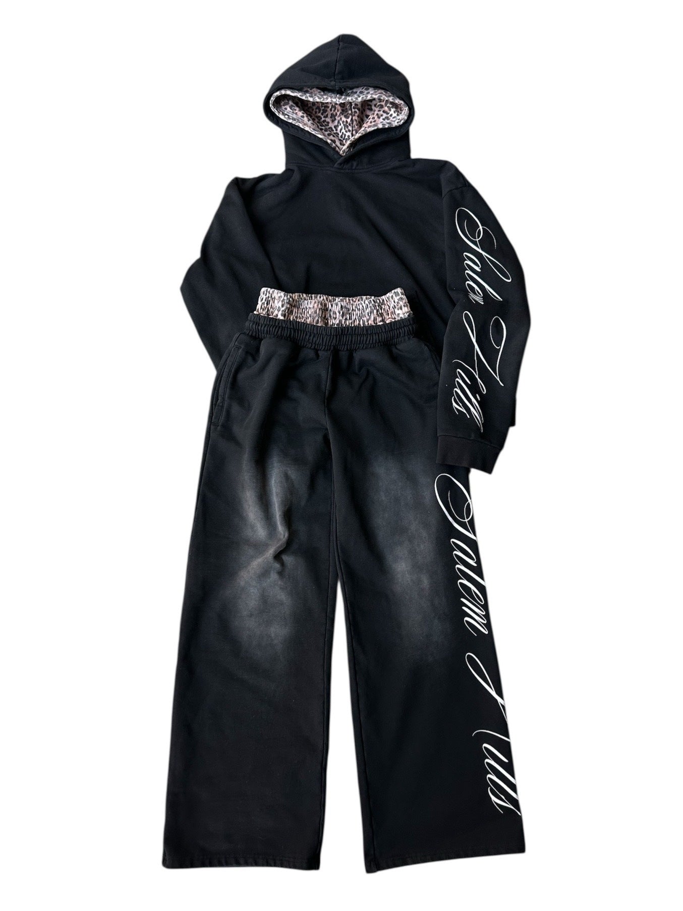 Punk Print Hoodie and Sweatpants Set